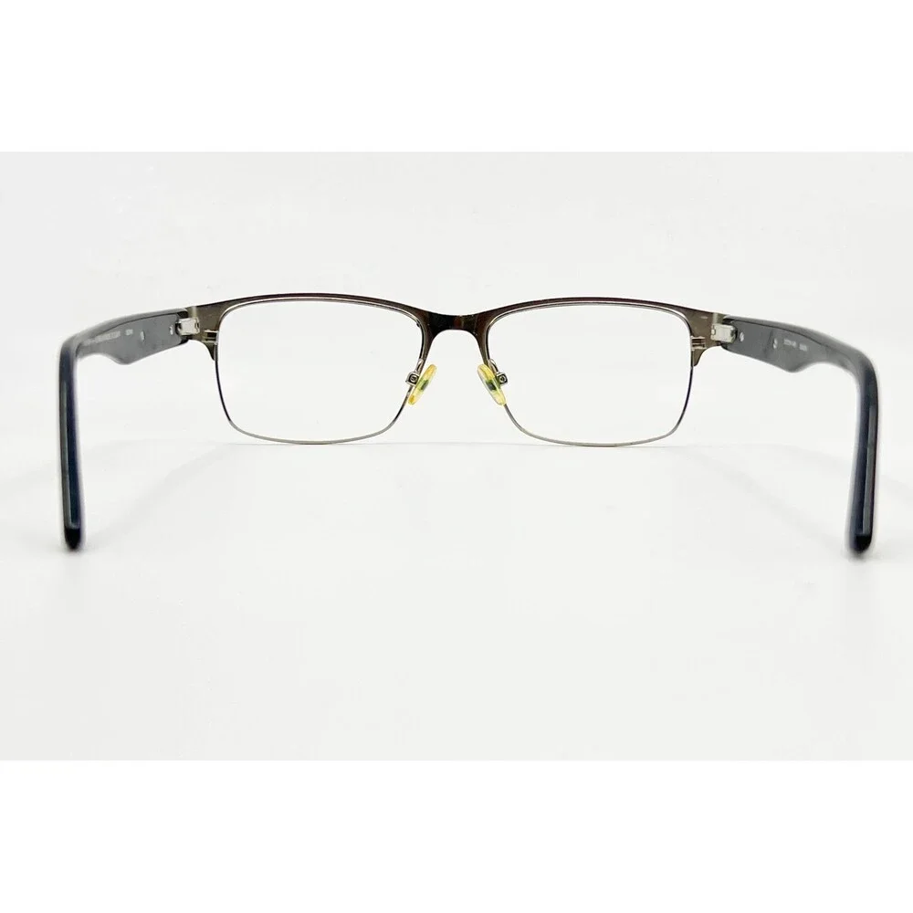 Alexander Julian Eyeglass Frames Mens Black Silver Rectangular 52-16-140